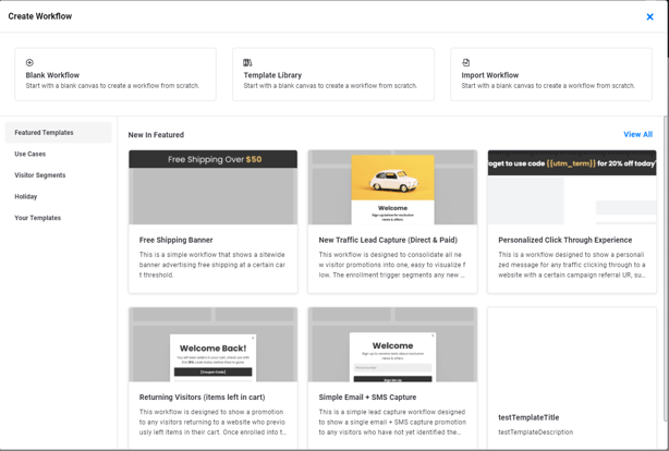 Workflows Page